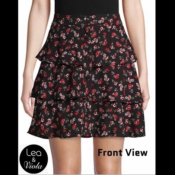 Lea & Viola Dresses & Skirts - Lea & Viola Ruffle Floral Mini Skirt (Host Pick) BRAND NEW